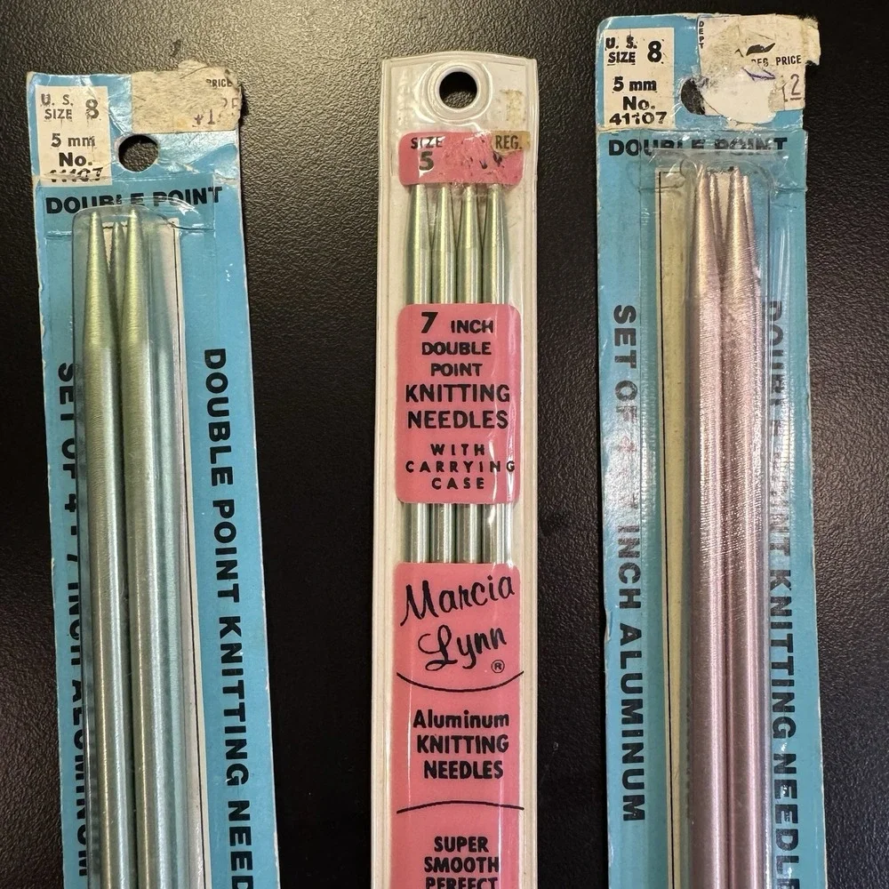 Vintage  Knitting Needles‎ Size 8,8,& 7 Double Point New In Package